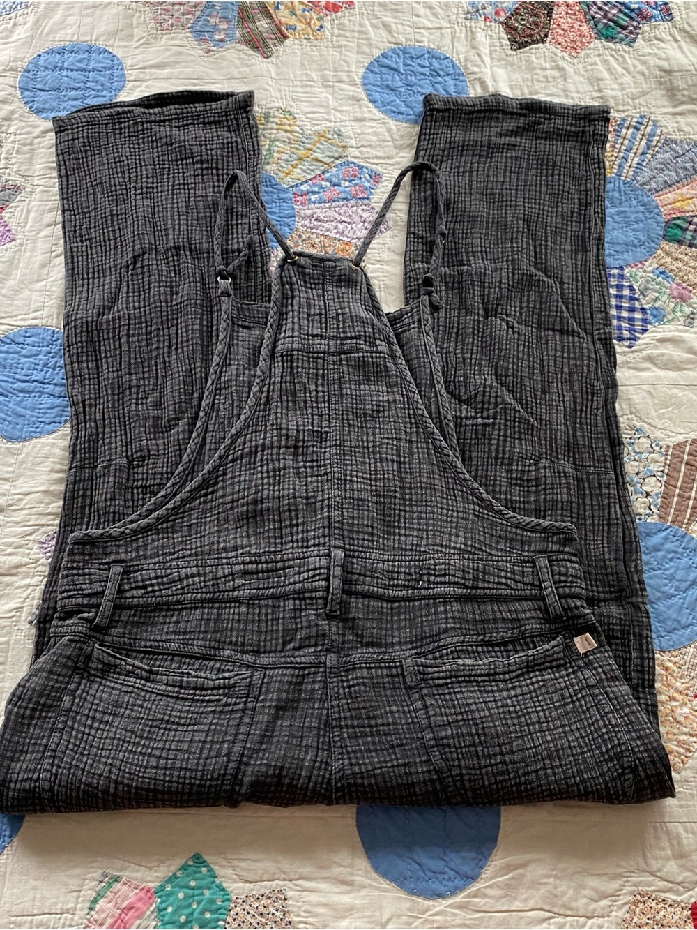 Pilcro Anthropology Boho Coastal Grey Cotton Gauze Painter’s Overalls Sz 28 p - Picture 6 of 11